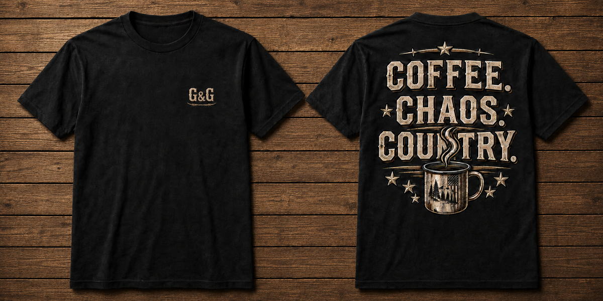Coffee, Chaos, Country Tee Shirt